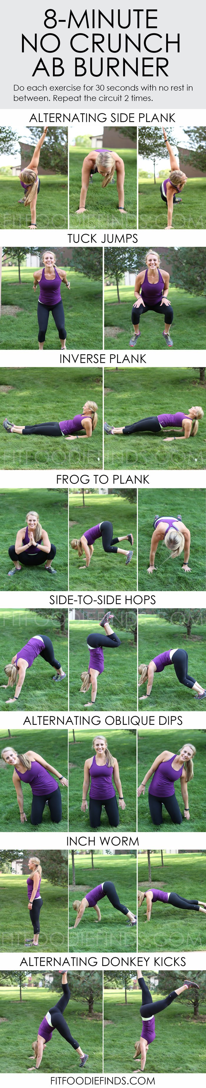 This 8 minute ab burner is a perfect way to end a workout without ...