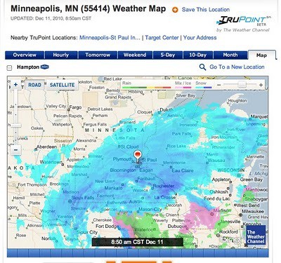 minnesota weather map - screenshot.