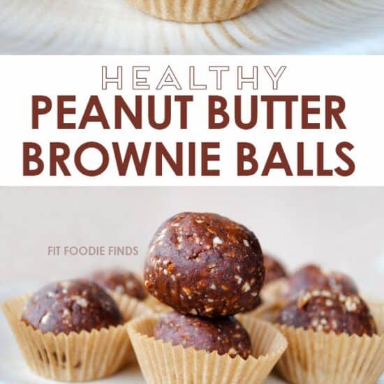healthy peanut butter brownie balls.