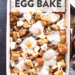 A healthy Italian egg bake made in a red dish.