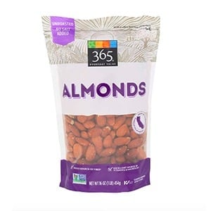 a bag of almonds