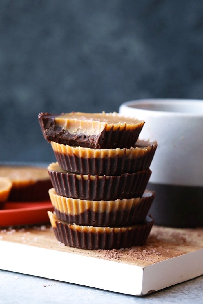 stack of 5 homemade peanut butter cups