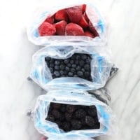 frozen berries in freezer safe bags