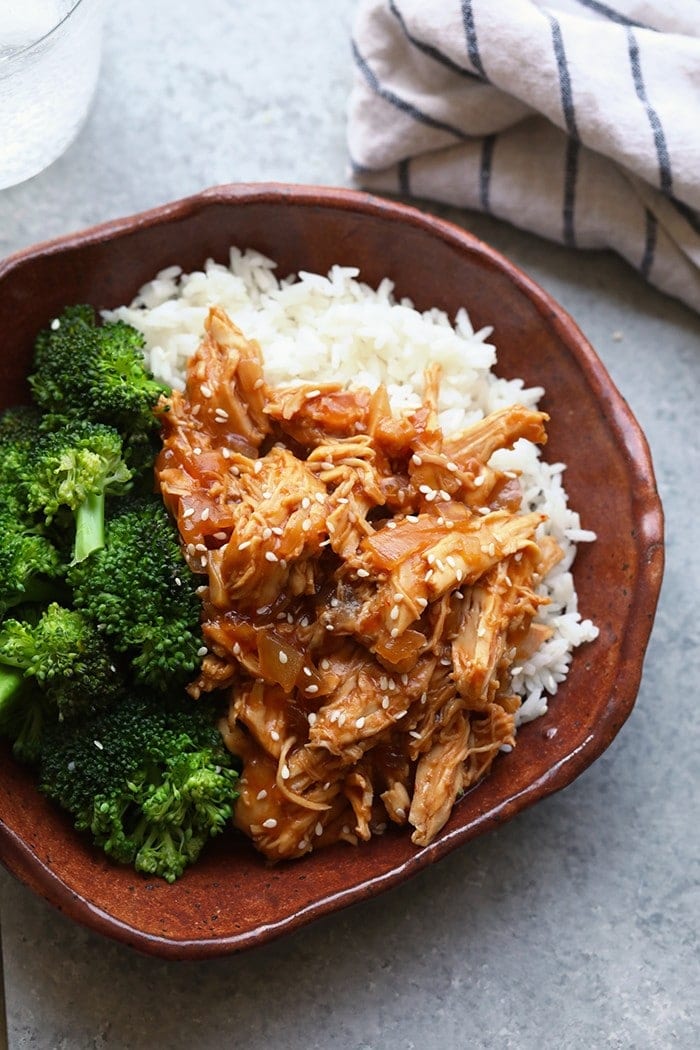 Crockpot Sesame Chicken - Healthy Slow Cooker Dinner