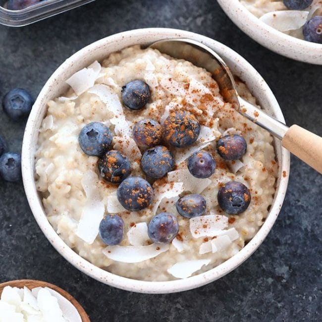 Creamy Coconut Slow Cooker Steel Cut Oats - Fit Foodie Finds