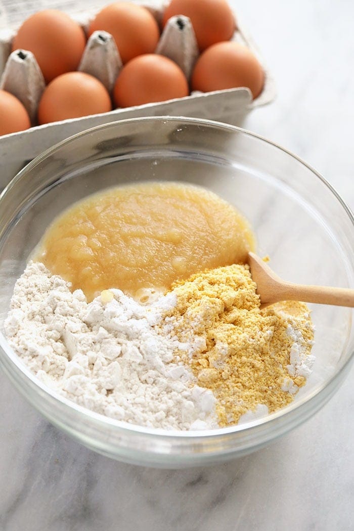 pancake ingredients in bowl