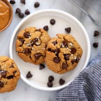 healthy peanut butter cookies on a plate