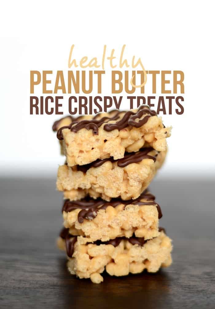 Healthy Peanut Butter Rice Crispy Treats - Fit Foodie Finds