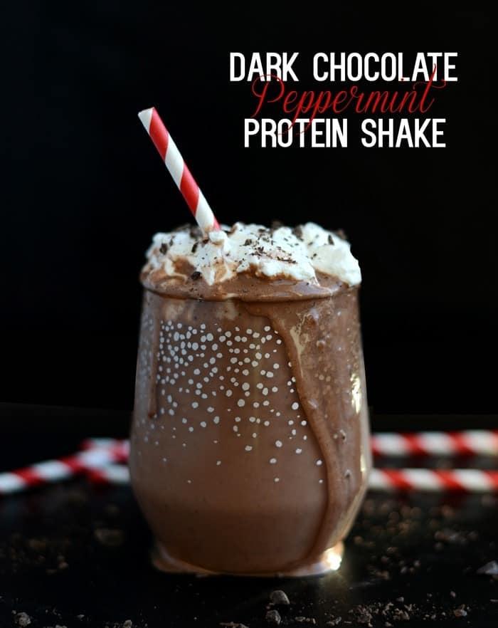 Dark Chocolate Peppermint Protein Shake Fit Foodie Finds