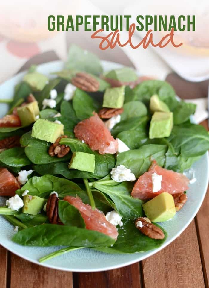 Broiled Grapefruit Spinach Salad | Fit Foodie Finds