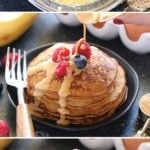 These 3-Ingredient PB2 Pancakes are the perfect healthy pancakes option! They are made with peanut flour, eggs, and bananas! Yum!