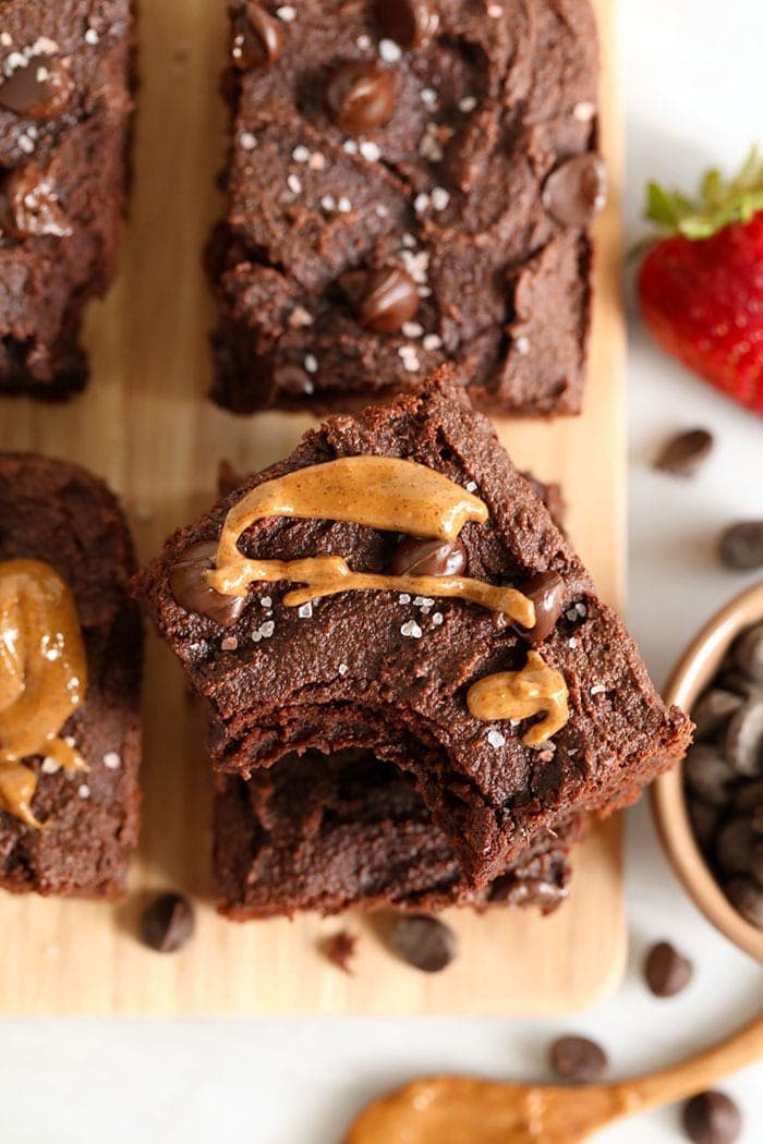 brownie with almond butter on top