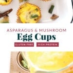 Mushroom and egg cups featuring asparagus.