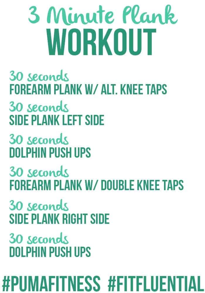 3 Minute Plank Workout #FitFluential #PumaFitness #Puma #FFAprilAbs