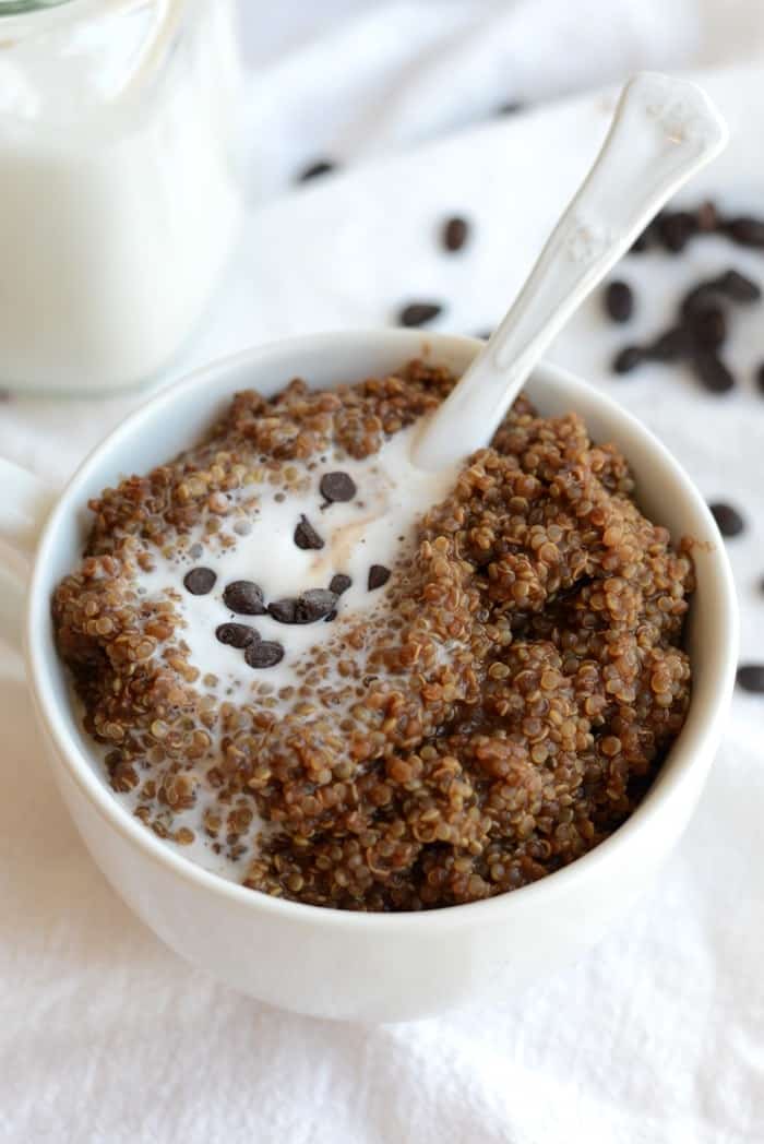 Mocha Latte Breakfast Quinoa  Fit Foodie Finds