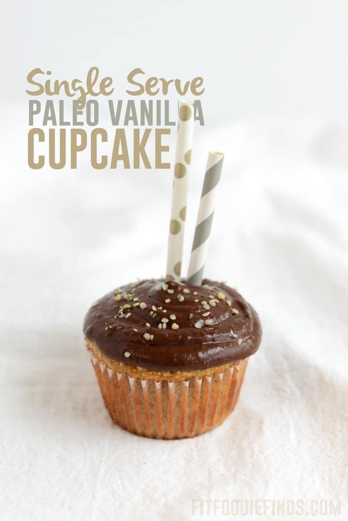 Single Serve Paleo Vanilla Cupcake | Fit Foodie Finds