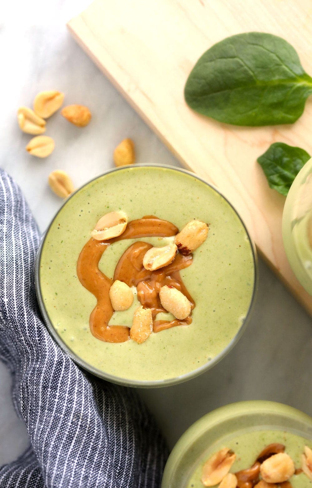 Peanut Butter Green Smoothie in a glass