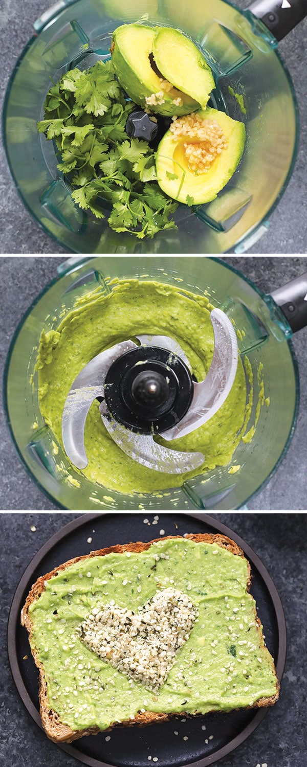 The process of making avocado spread
