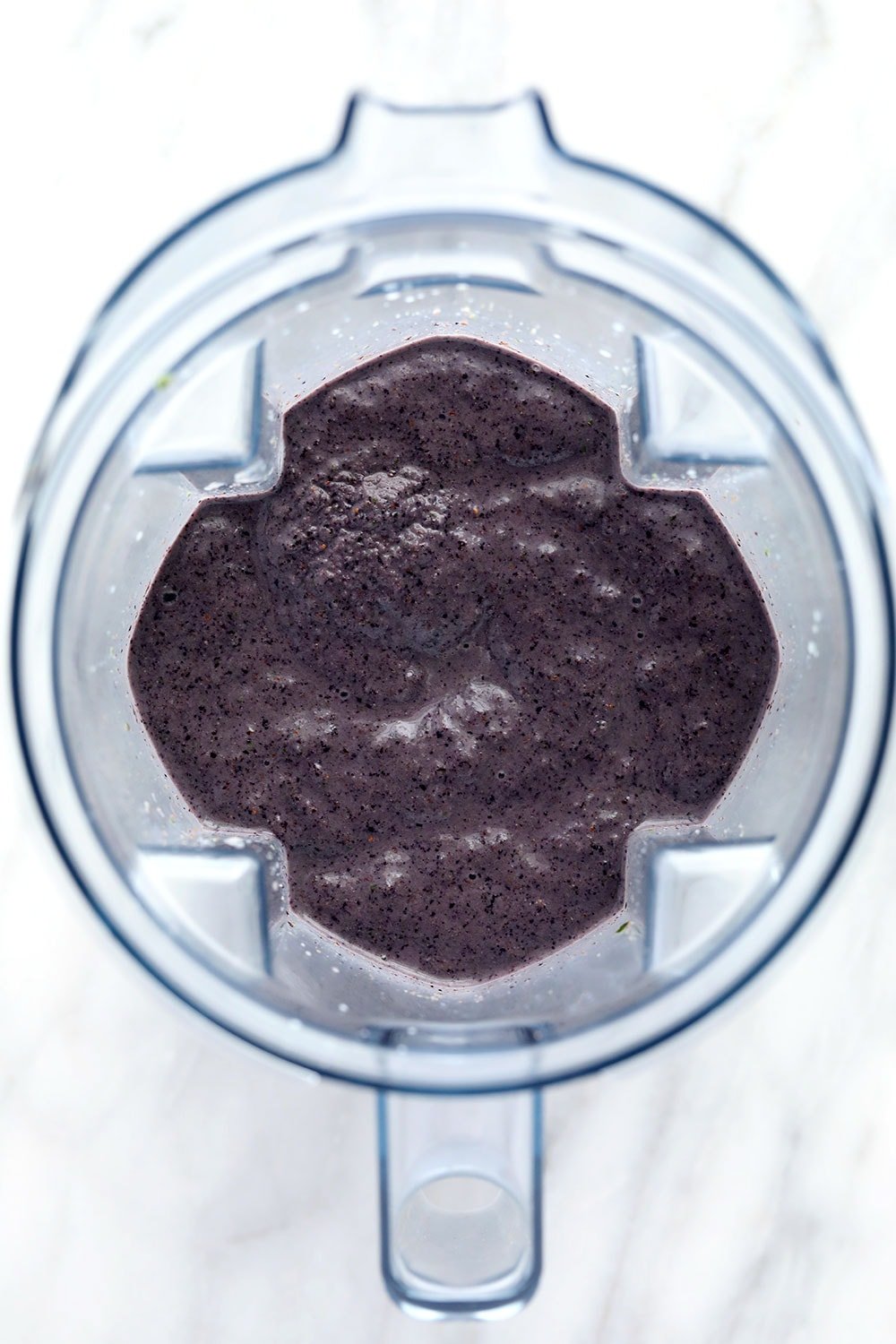 Blended blueberry superfood smoothie.