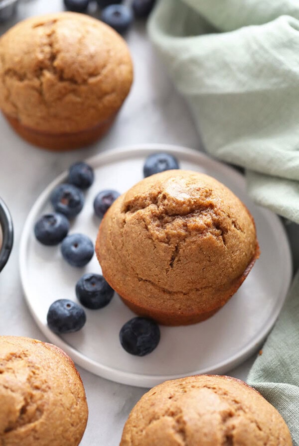 banana muffins with blueberries.