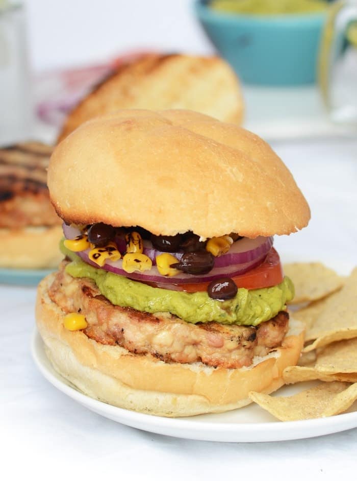 9 Layer Fiesta Chicken Burgers | FitFoodieFinds.com