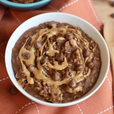 Brownie Batter Peanut Butter Swirl Oatmeal