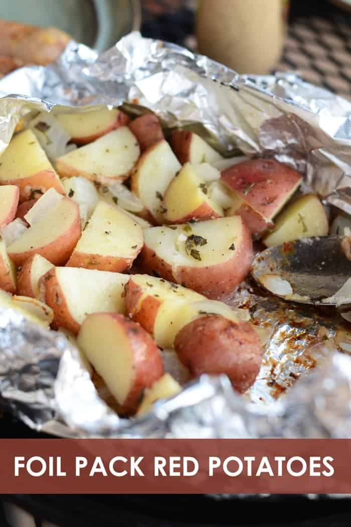 diced potatoes in oven foil