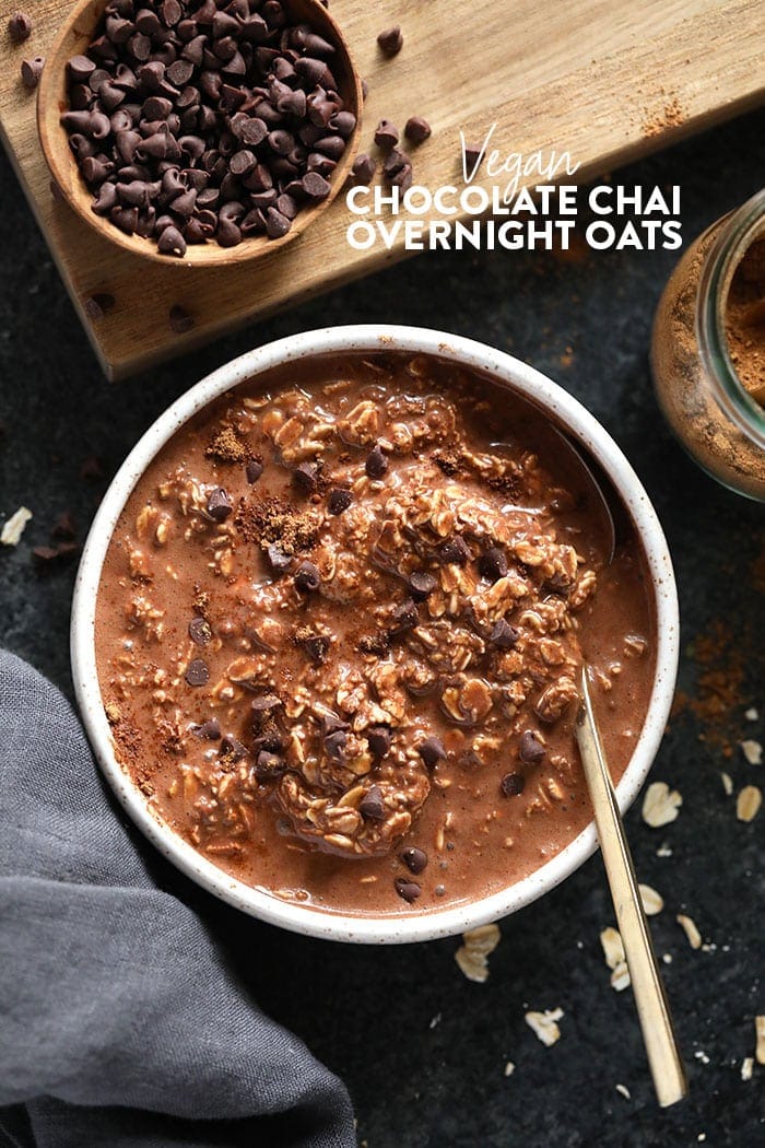 Chocolate Chai Vegan Overnight Oats - Fit Foodie Finds