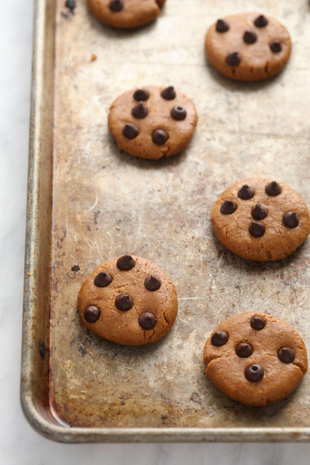 protein cookies on pan