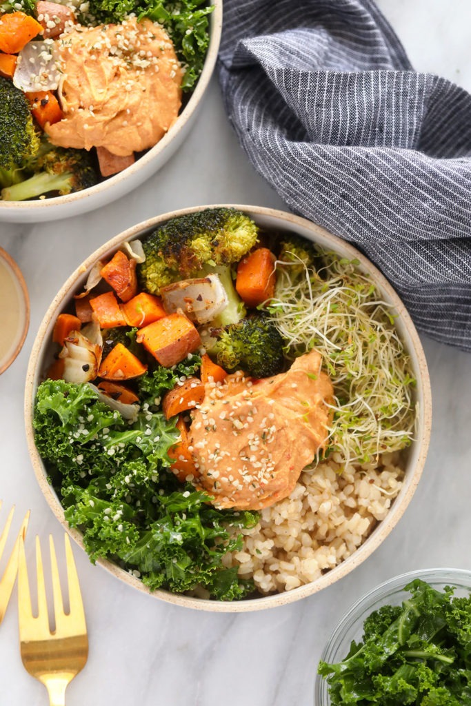 Vegetarian Brown Rice Bowl (19g Protein!) - Fit Foodie Finds