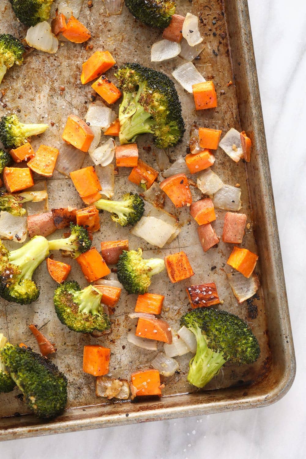 roasted veggies for this vegetarian brown rice bowl