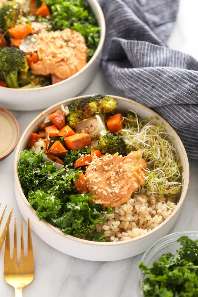 Vegetarian Brown Rice Bowl (19g protein!) - Fit Foodie Finds