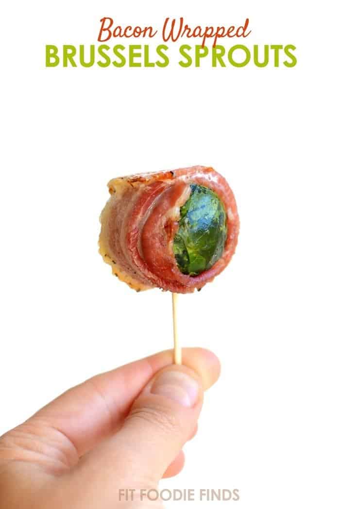 These two-ingredient, bacon-wrapped brussels sprouts are the perfect appetizer for a delicious Thanksgiving feast. They are healthy, easy to make, and oh so tasty!