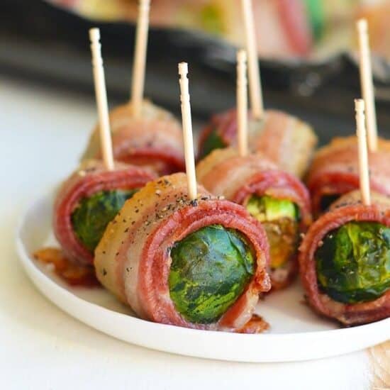Bacon wrapped Brussels sprouts.