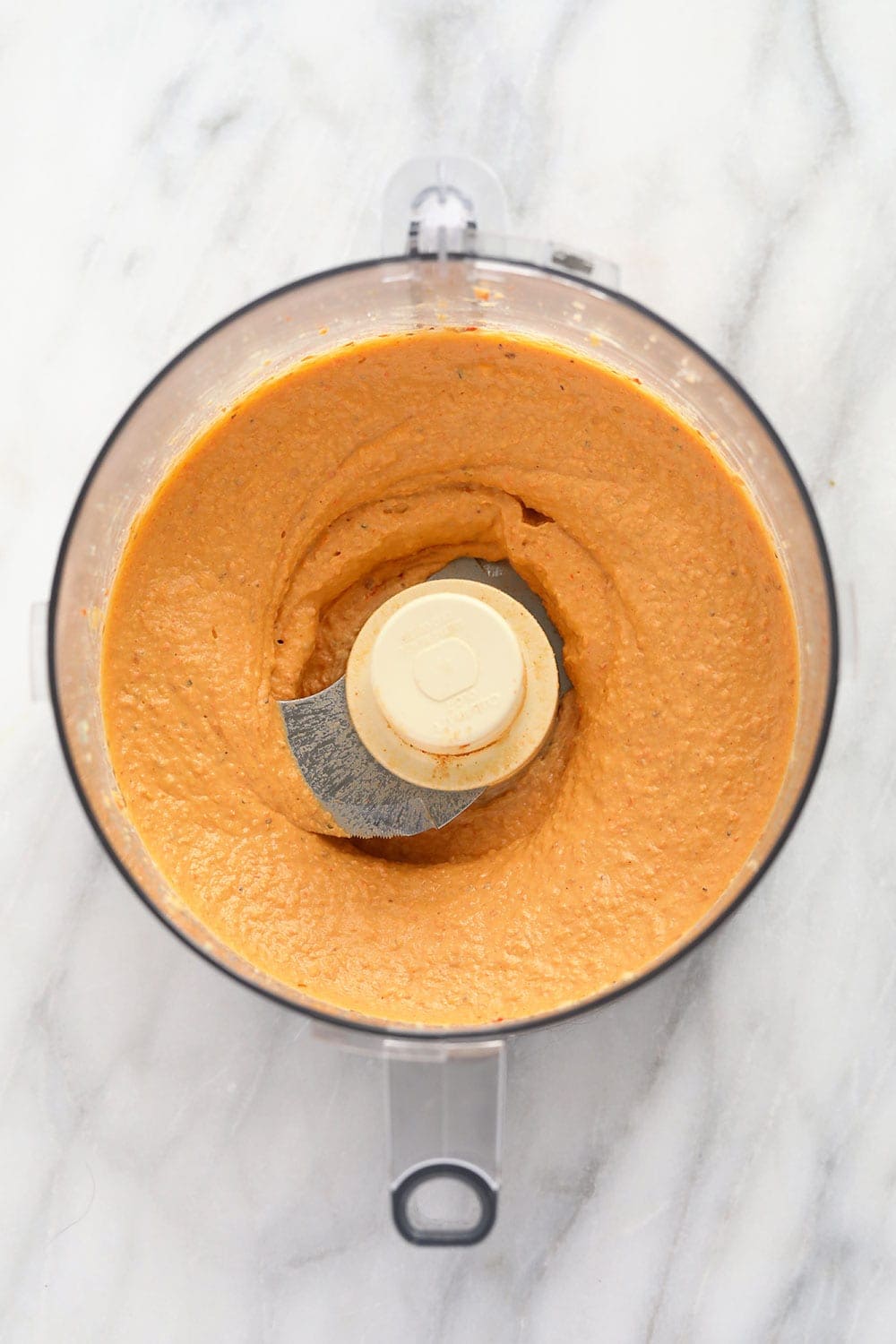 roasted red pepper hummus blended to perfection in a food processor