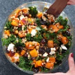 Farro salad in a bowl.