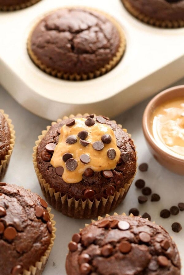 chocolate pb muffins