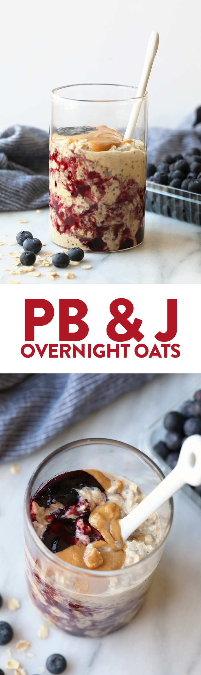 PB and J Overnight Oats - Fit Foodie Finds