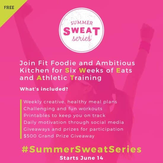 a flyer for the Summer Sweat Series with the words 'join food & athletic training'.