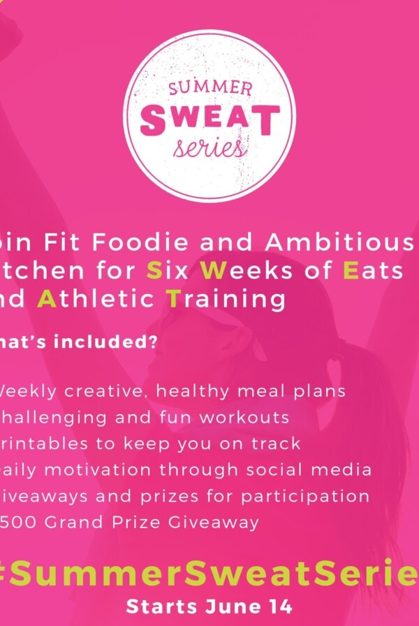 a flyer for the Summer Sweat Series with the words 'join food & athletic training'.