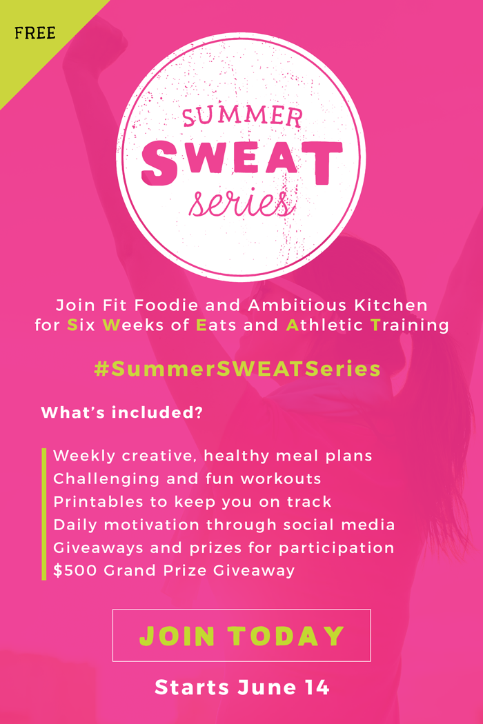 Join Fit Foodie Finds and Ambitious Kitchen for a 6 week nutrition and fitness program fully equipped with meal plans and workouts to help you shred fat and build muscle!