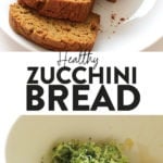 a bowl of zucchini bread made with coconut oil.