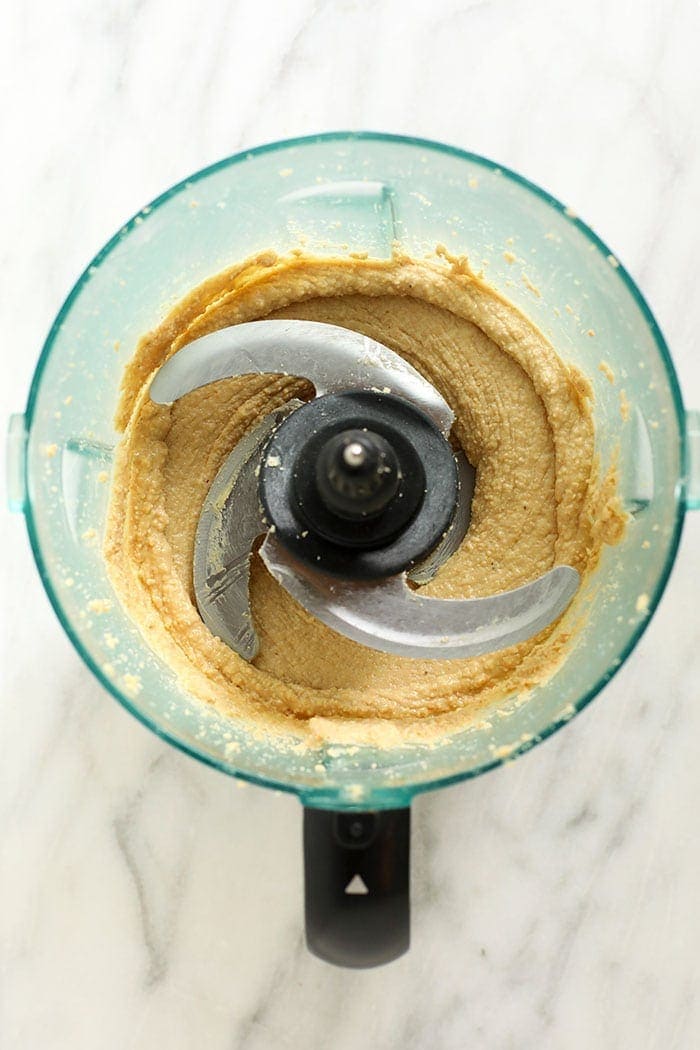 cashews partially blended in a food processor