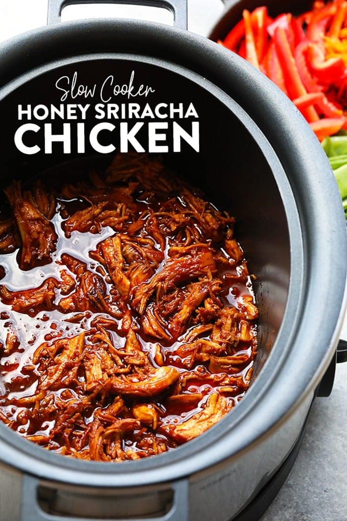 5 Ingredient Honey Sriracha Slow Cooker Chicken Fit Foodie