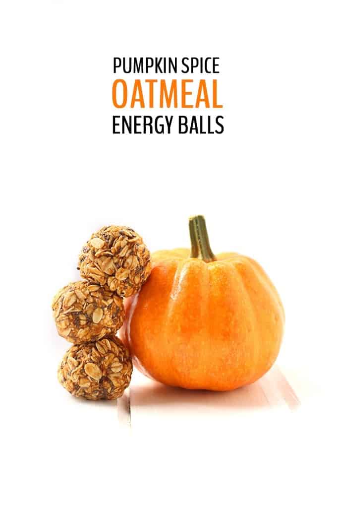 Your favorite seasonal latte just got a makeover! These Pumpkin Spice Oatmeal Energy Balls made with pureed pumpkin, oatmeal and pumpkin spice will keep you satisfied all season long.