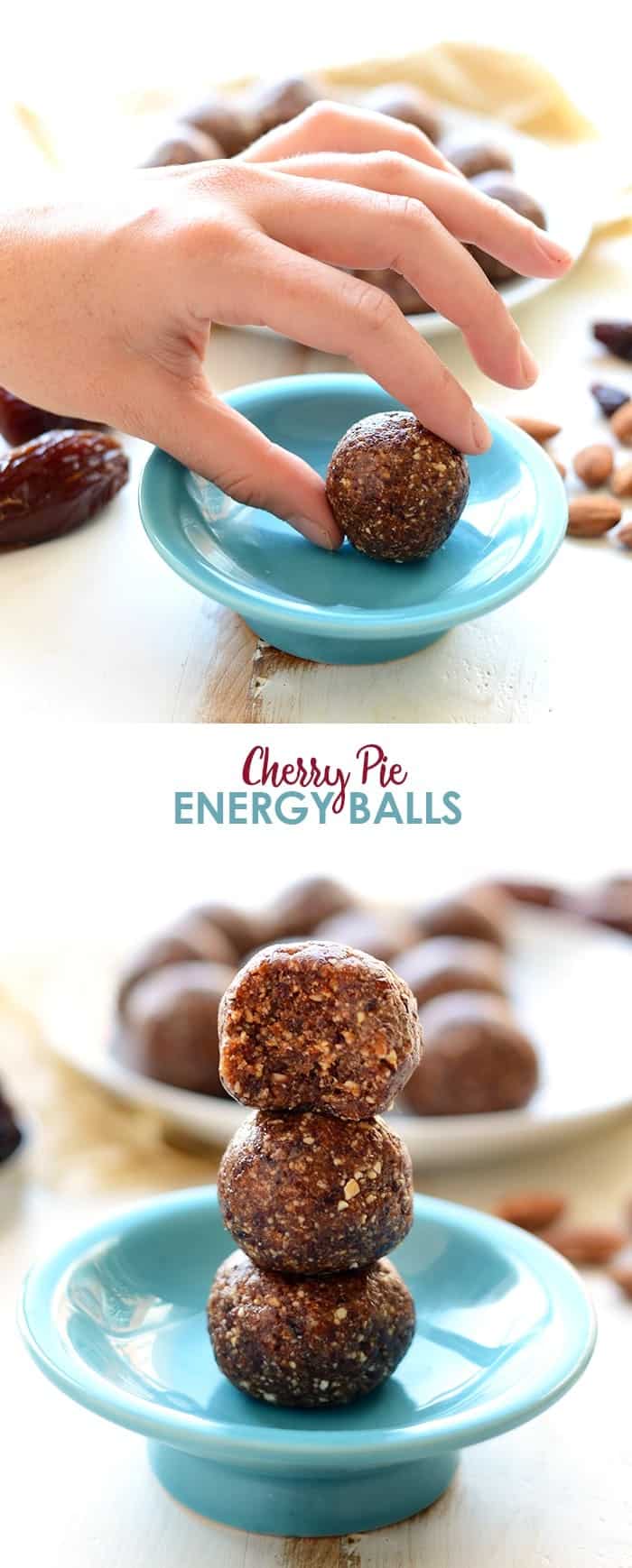 All you need are 5 whole ingredients to make these delicious Cherry Pie Energy Balls. They're the perfect snack and they taste just like cherry pie!