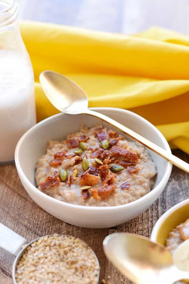 Maple Cinnamon Crockpot Steel Cut Oats Fit Foodie Finds