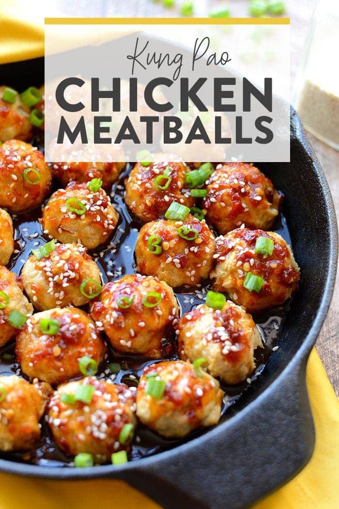 Kung Pao Baked Chicken Meatballs - Fit Foodie Finds