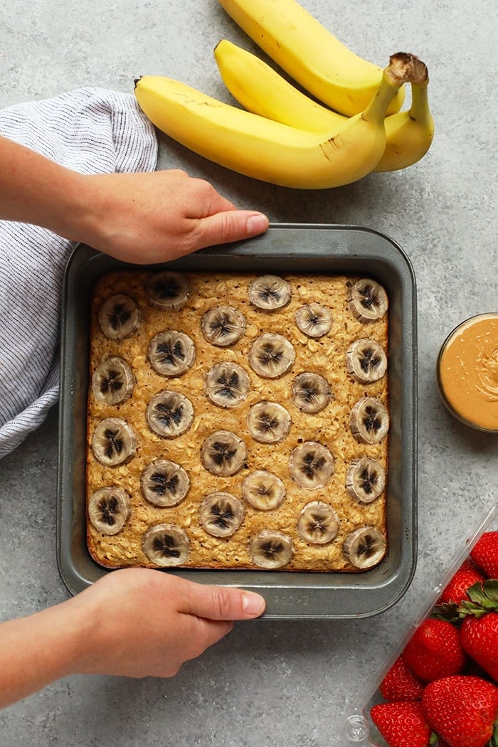 Almond Butter Baked Oatmeal - Sweet Savory and Steph