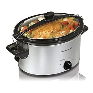 Hamilton Beach 6 quart slow cooker for making delicious shredded chicken tacos.